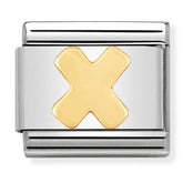 Nomination Composable Classic Link 030101/24 Letter X in 18K Gold